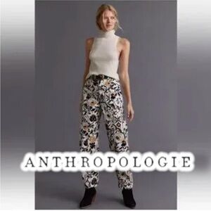 Anthropologie Carson barrel 🖤🤎🤍 utility pants EUC soft floral pants size 12